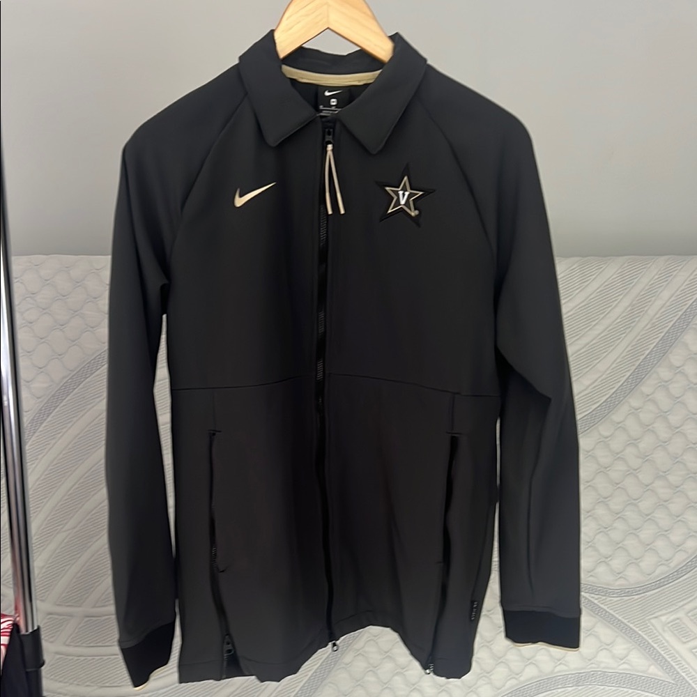 Nike Black Vanderbilt  Windbreaker Jacket with Full-Zip On field